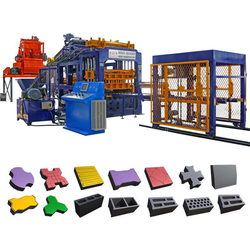 QT8-15 Automatic Concrete Press Brick Making Machine, PLC Hydraulic Cement Brick Production Line for Hollow Solid Paver Blocks