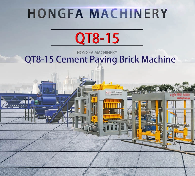 QT8-15 Fully Automatic Hydraulic Pavement Brick Making Machine, Popular Brick Production Line for Kenya & Zambia African Construction Projects