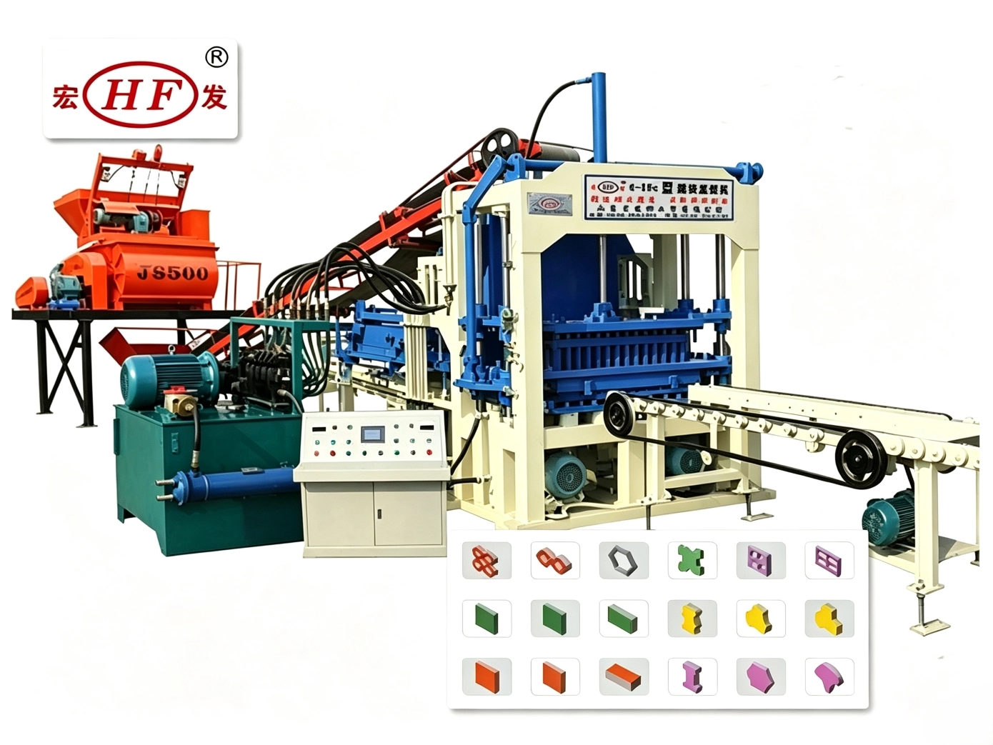 QT4-20C Semi-automatic Concrete Hollow Block Making Machine