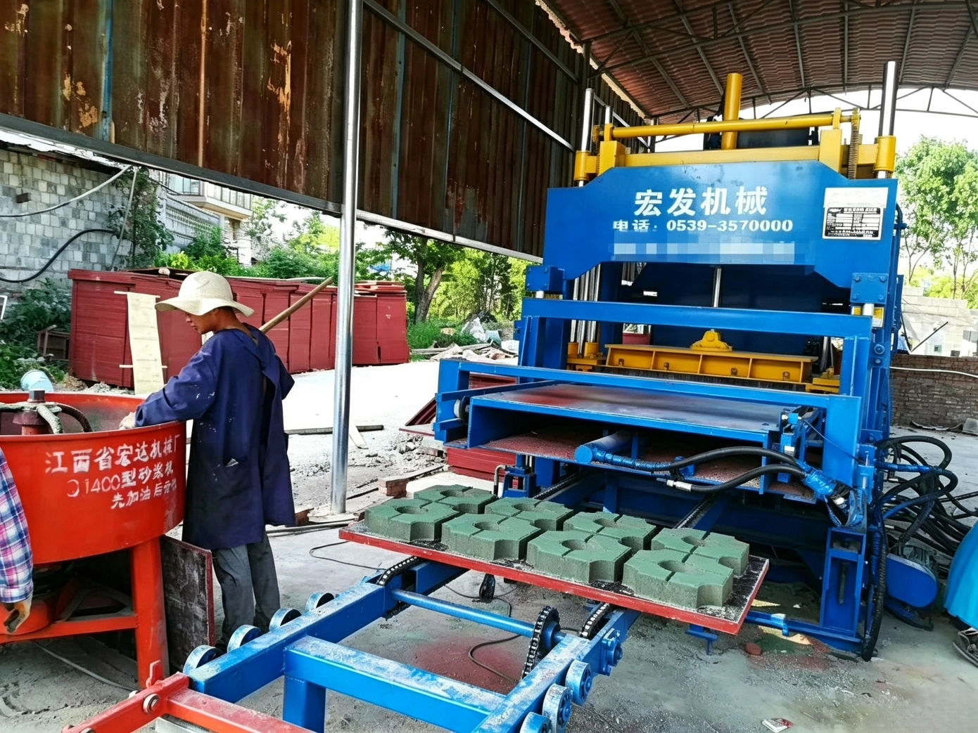 QT4-15B Automatic Block Making Machine | Domestic Municipal Brick Plant Project Case