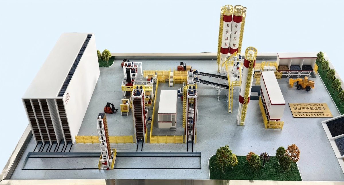 Full Automatic Cement Block Production Process With Curing Racks