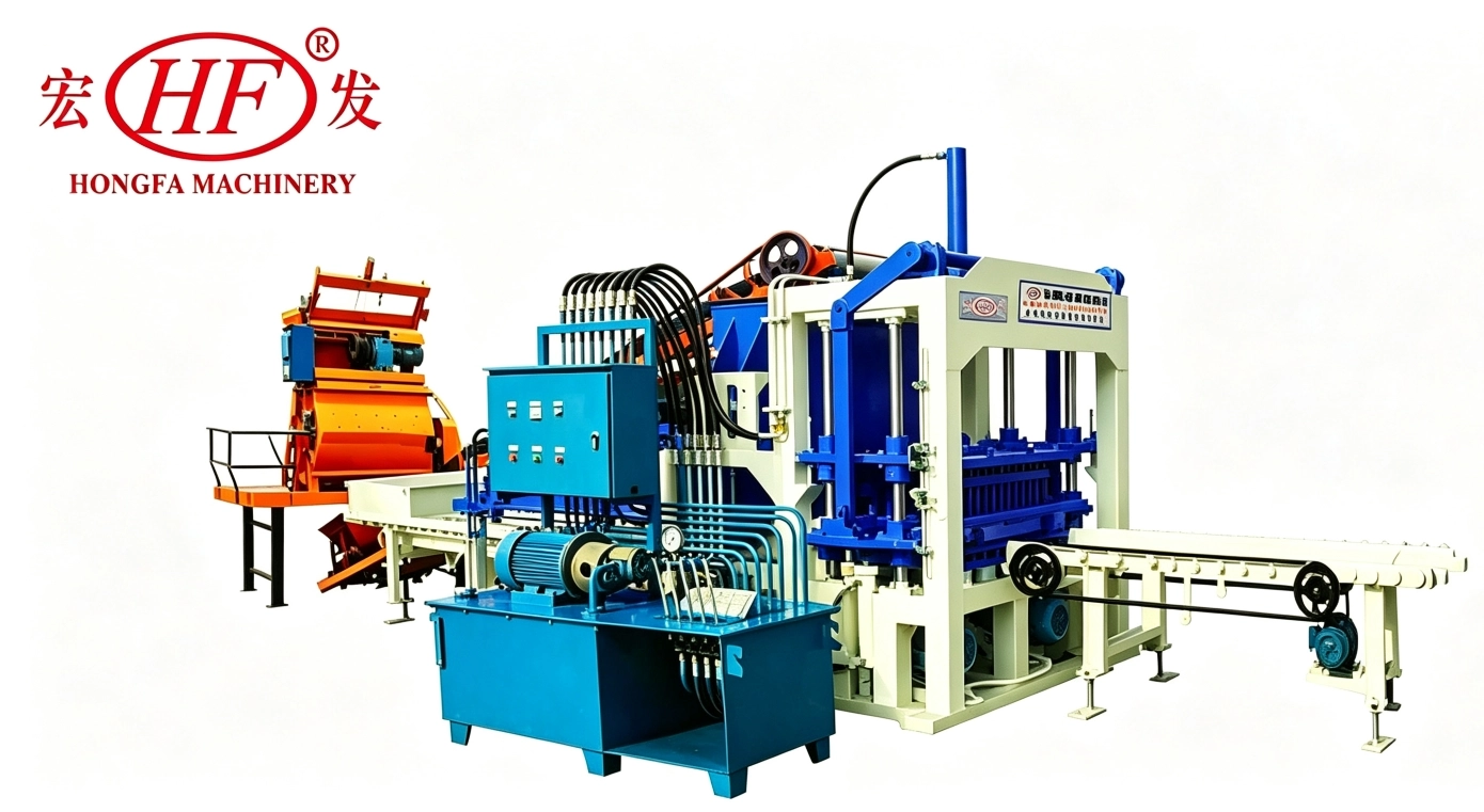 QT4-20C Semi-automatic Concrete Hollow Block Making Machine