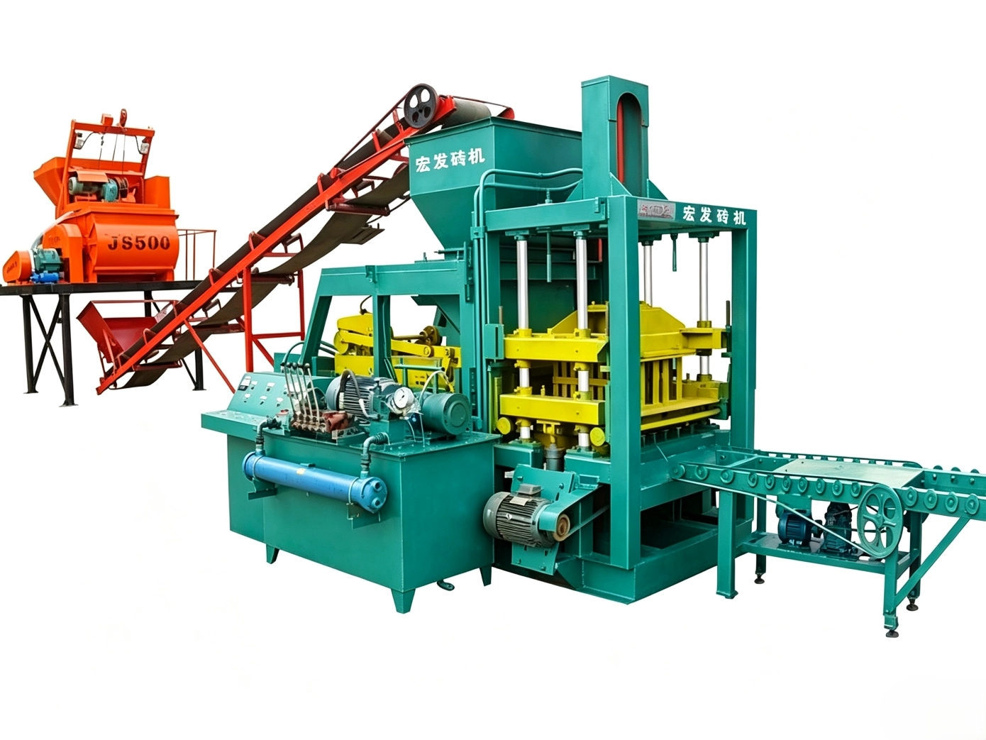 QT4-20C Semi-automatic Concrete Hollow Block Making Machine
