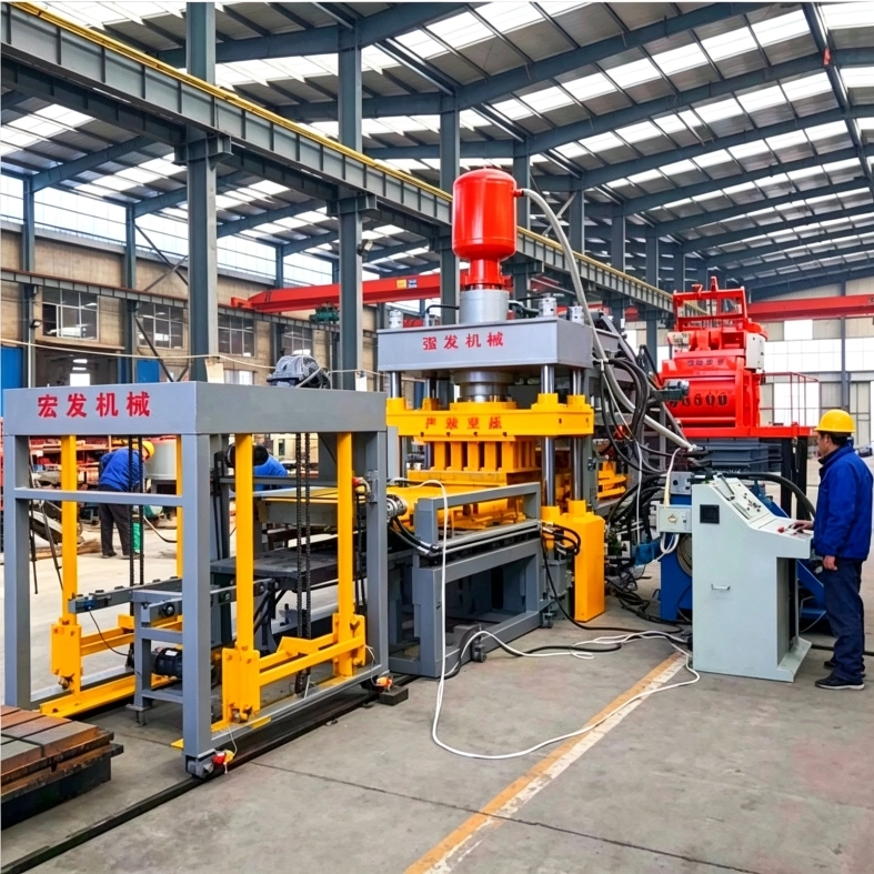 Hongfa 400T Full-Automatic Dual-Action Static Press | Medium-Large-Size PC Paver Manufacturing Main Host