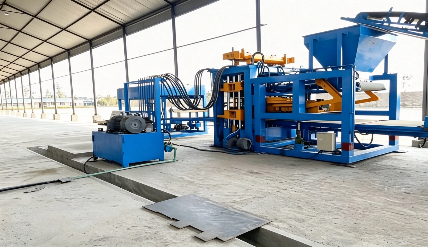 QT12‑15C Automatic Pavement Brick Making Machine | High‑Output Color Permeable Concrete Paving Tile Production Equipment