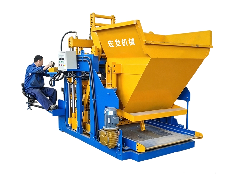 QMJ-12A Semi Automatic Hollow Block Machine | Mobile Pallet-Free Concrete Hollow Brick Production Equipment