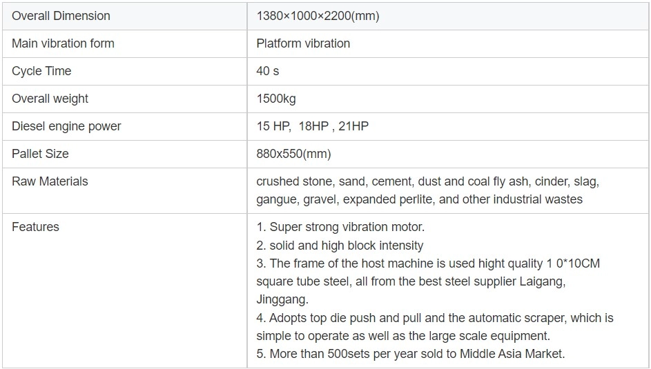 QTJ4-35B2 semi-automatic block machine parameters QTJ4-35B2 semi-automatic block machine parameters