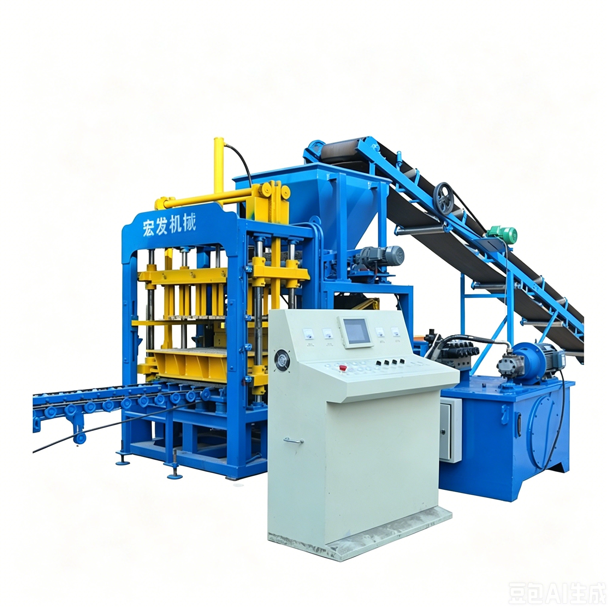 QT4-15S Fully Automatic Concrete Brick Machine for Hollow Blocks and Solid Bricks