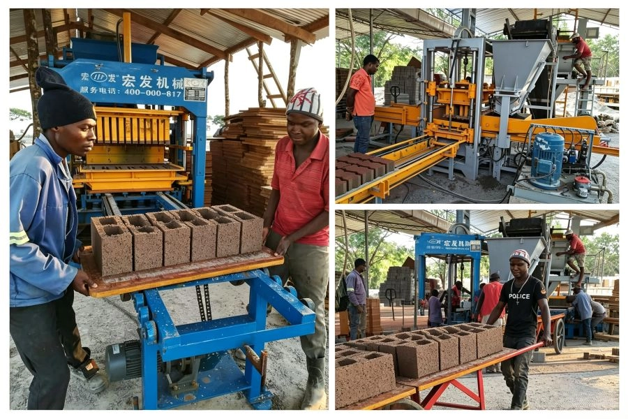QT4-15S automatic brick machine in Ghana