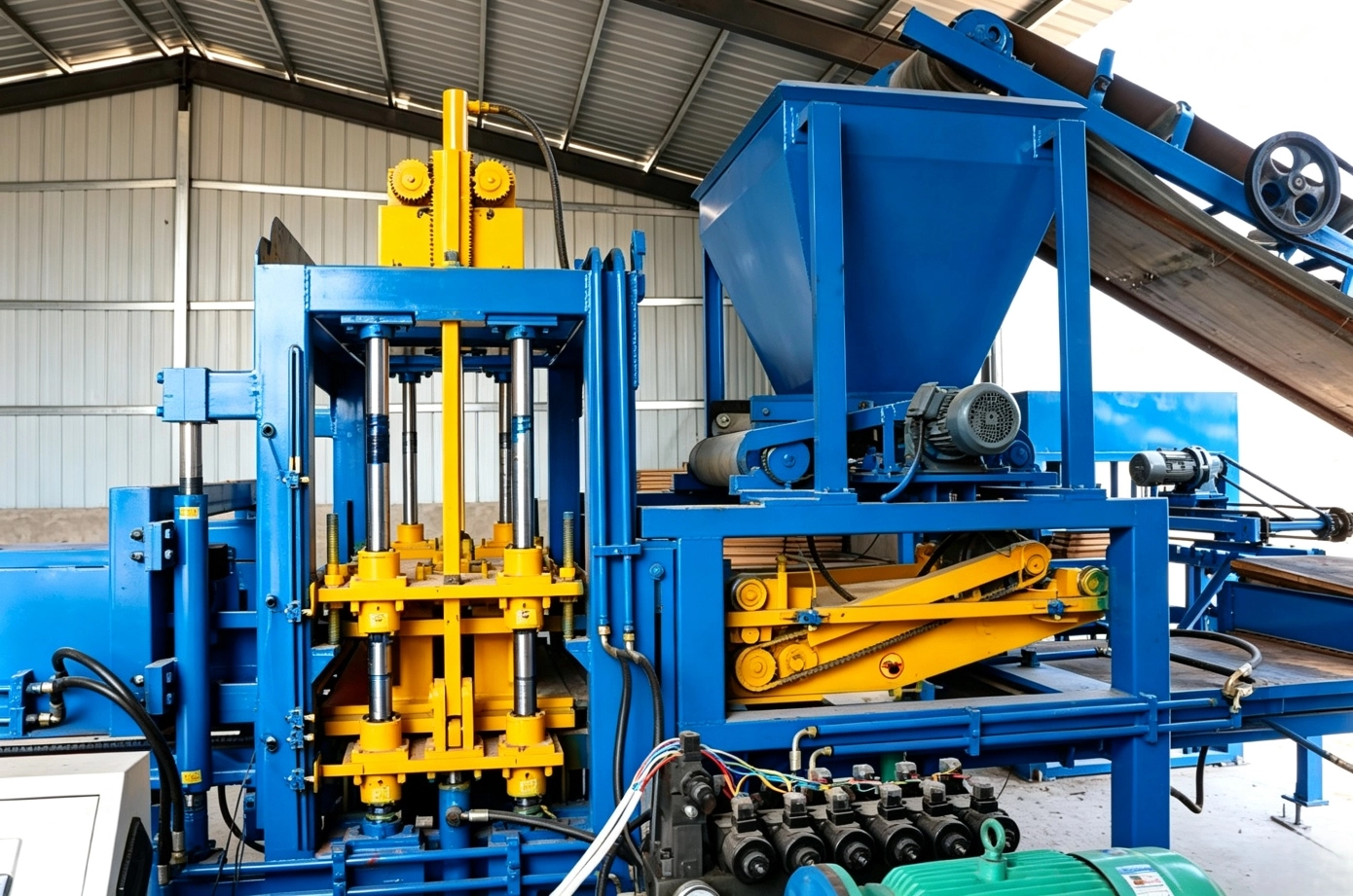 QT4-15S Fully Automatic Concrete Brick Machine for Hollow Blocks and Solid Bricks