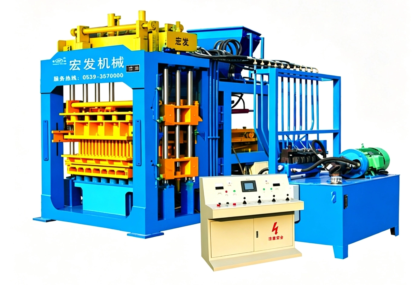 QT8-15C Fully Automatic Hydraulic Concrete Brick and Hollow Brick Making Machine