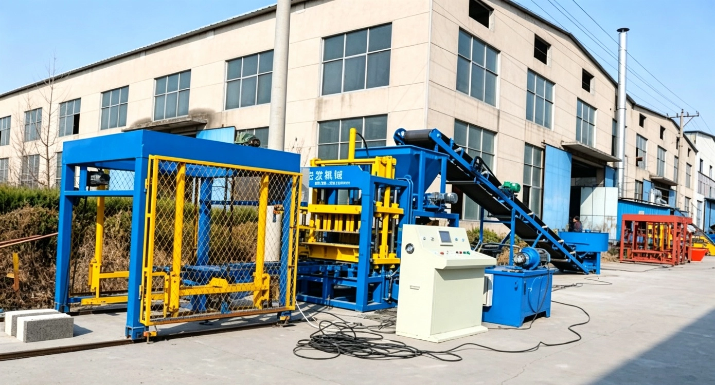 production line of QT12-15F fully automatic brick making machine