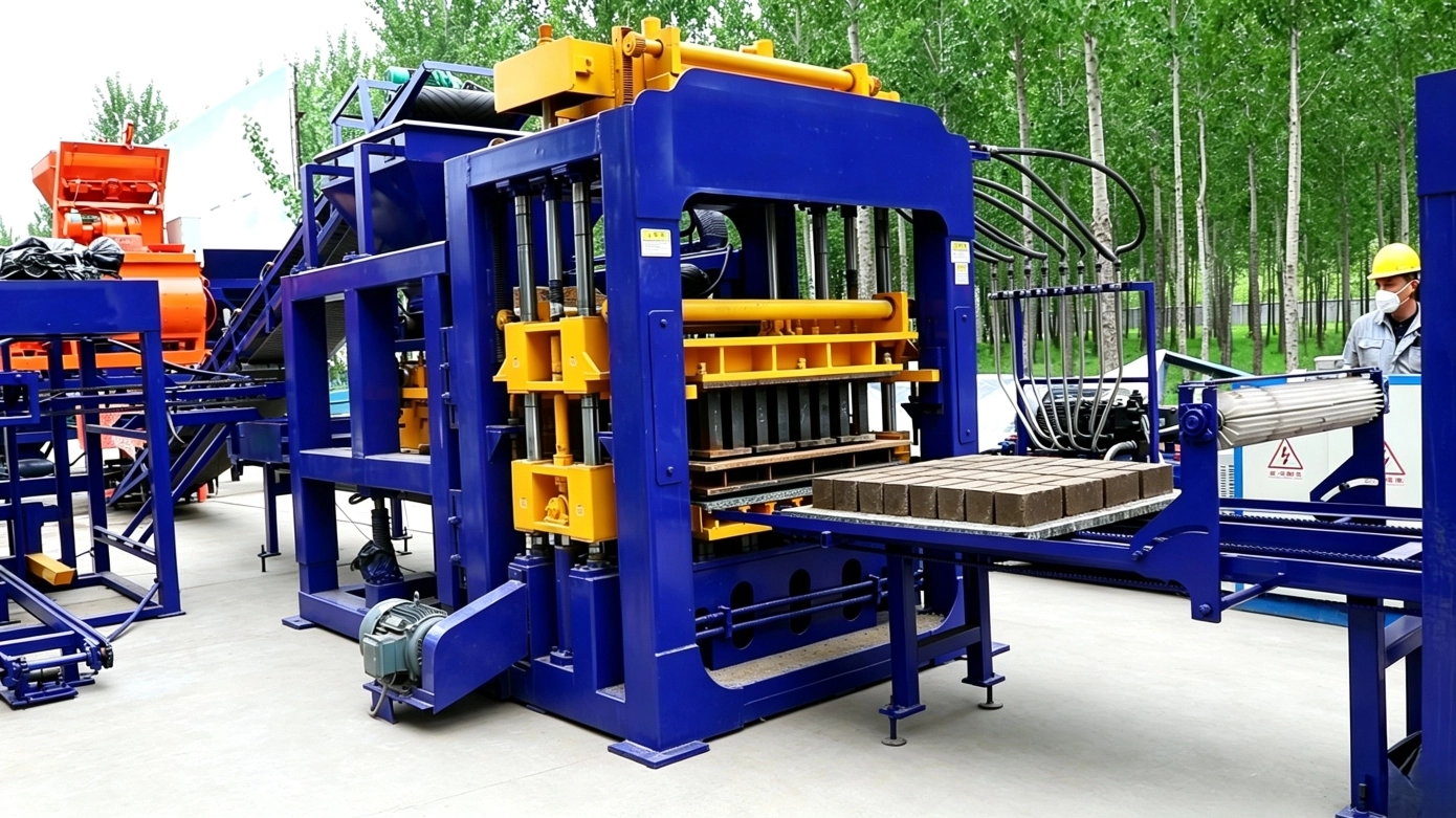 QT12-15 Automatic Concrete Brick Making Machine in Turkish |  Construction Machinery