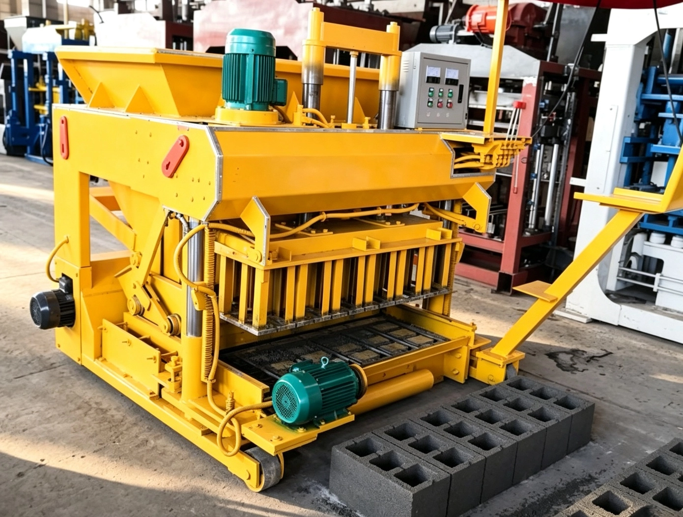 QMJ6‑30 Mobile Pallet‑free Hollow Block Forming Machine | Egg‑layer Ground‑demoulding Concrete Block Equipment