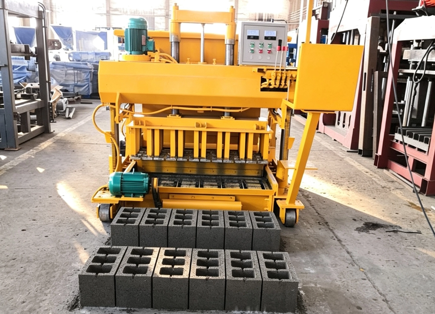 QMJ6‑30 Mobile Pallet‑free Hollow Block Forming Machine | Egg‑layer Ground‑demoulding Concrete Block Equipment