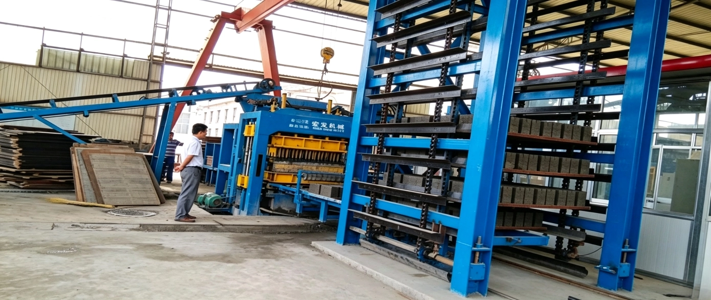 Full Automatic Cement Block Production Process With Curing Racks