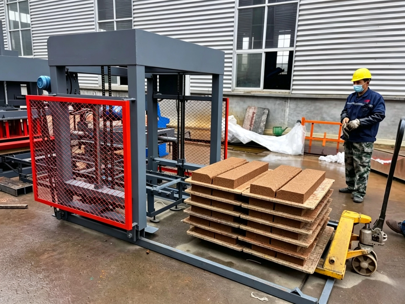 QTJ4‑26 Semi Automatic Block Making Machine | Road Curb Production Case 