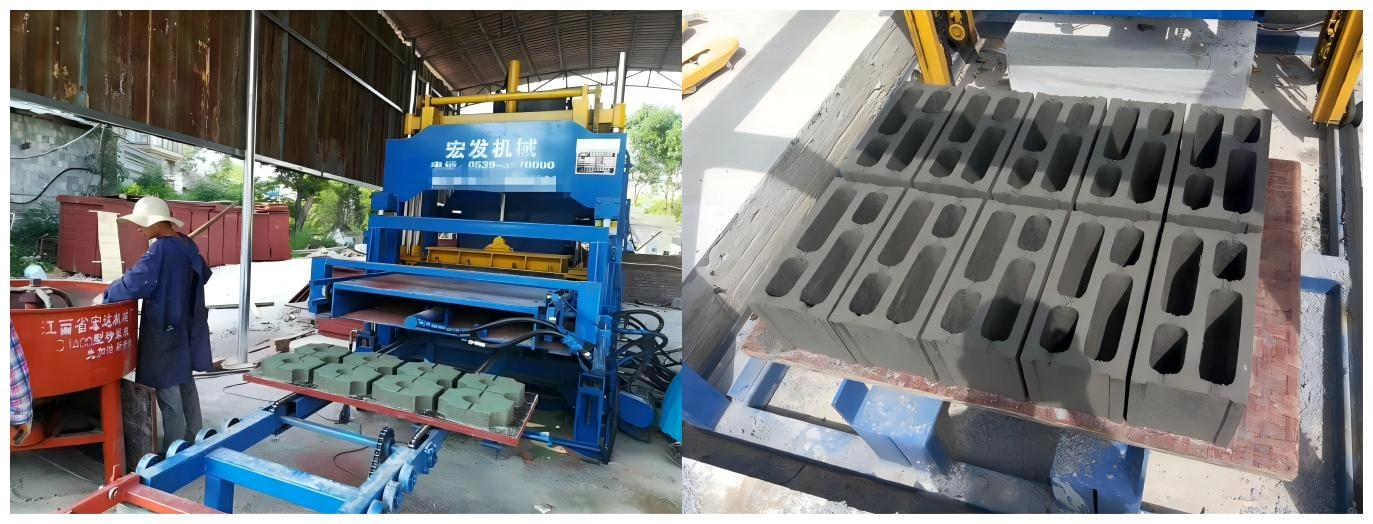 QT6‑15B Automatic Concrete Brick Making Machine Domestic Brickyard Project Case QT6‑15B Automatic Concrete Brick Making Machine Domestic Brickyard Project Case