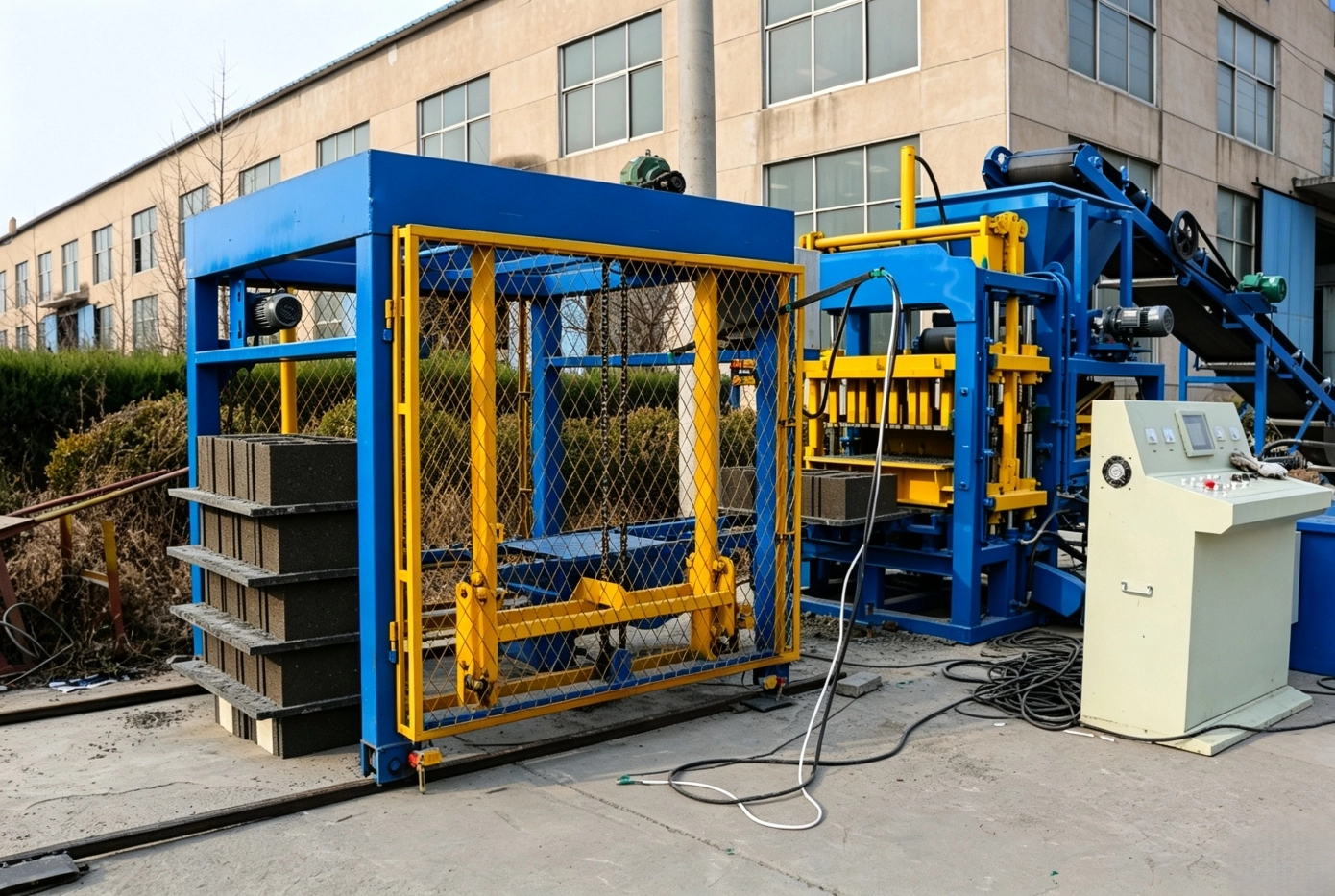 Real‑world Hollow Block Production Case | Hongfa QT4‑15S Automatic hollow Brick Making Machine Site