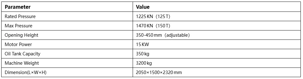 Technical Data of HF-150T Technical Data of HF-150T