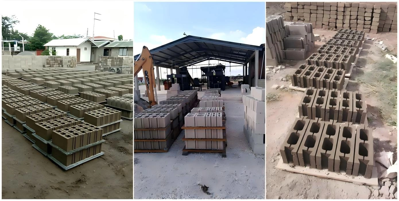 Finished Blocks of QT4-15B Automatic Brick Making Machine