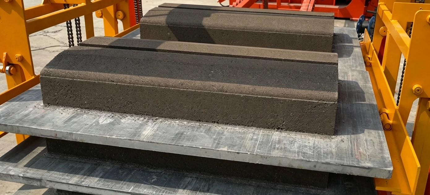 Curbstone from QT12‑15 Fully Automatic Concrete Curb Stone Making Machine