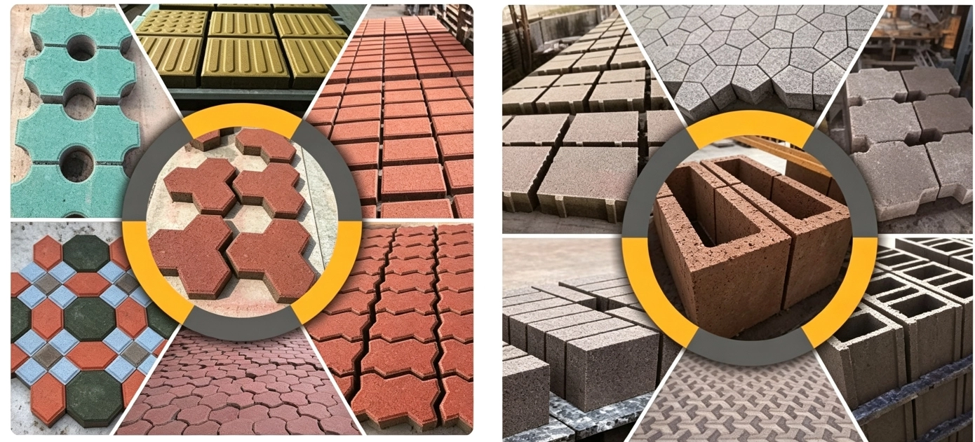 Brick Products from QT12‑15 Fully Automatic Concrete Hollow Block Making Machine Brick Products from QT12‑15 Fully Automatic Concrete Hollow Block Making Machine