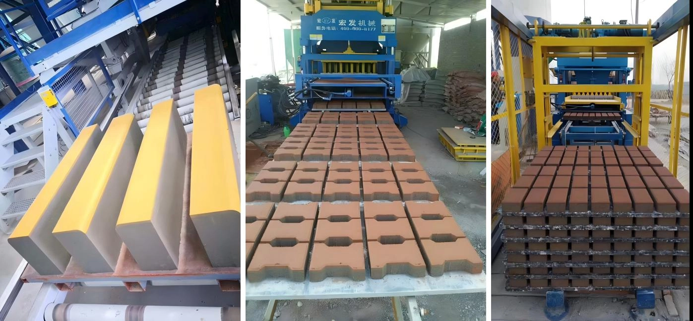 Various Bricks from QT12‑15C Automatic Pavement Brick Making Machine
