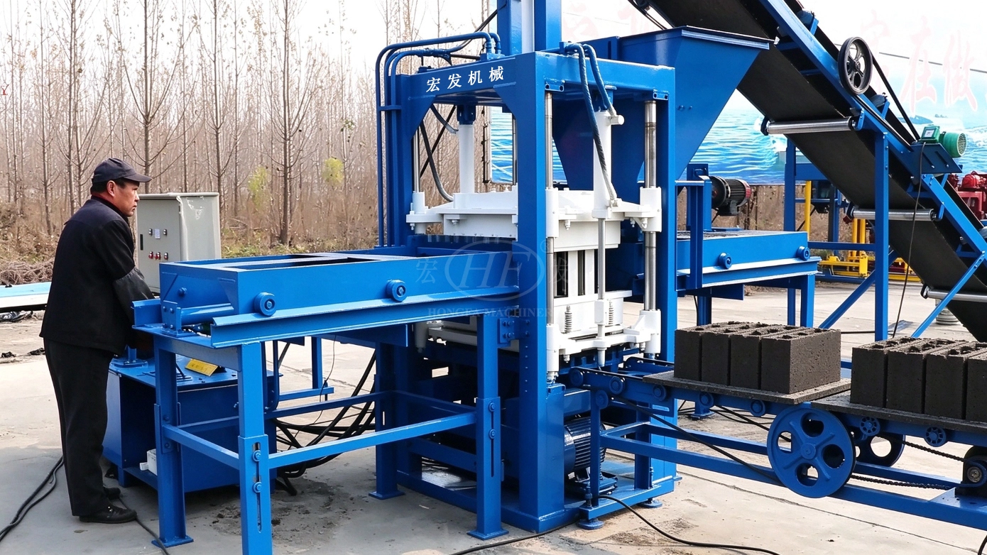 QT3-15 Fully-automatic Concrete Brick Machine