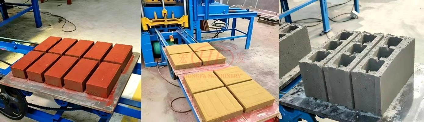 Various Bricks from QT3-15 Fully-automatic Concrete Brick Machine
