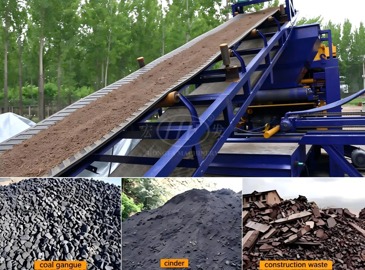 Solid-waste Raw-material of QT10‑15 Automatic Construction‑debris Recycling Brick‑making Machine
