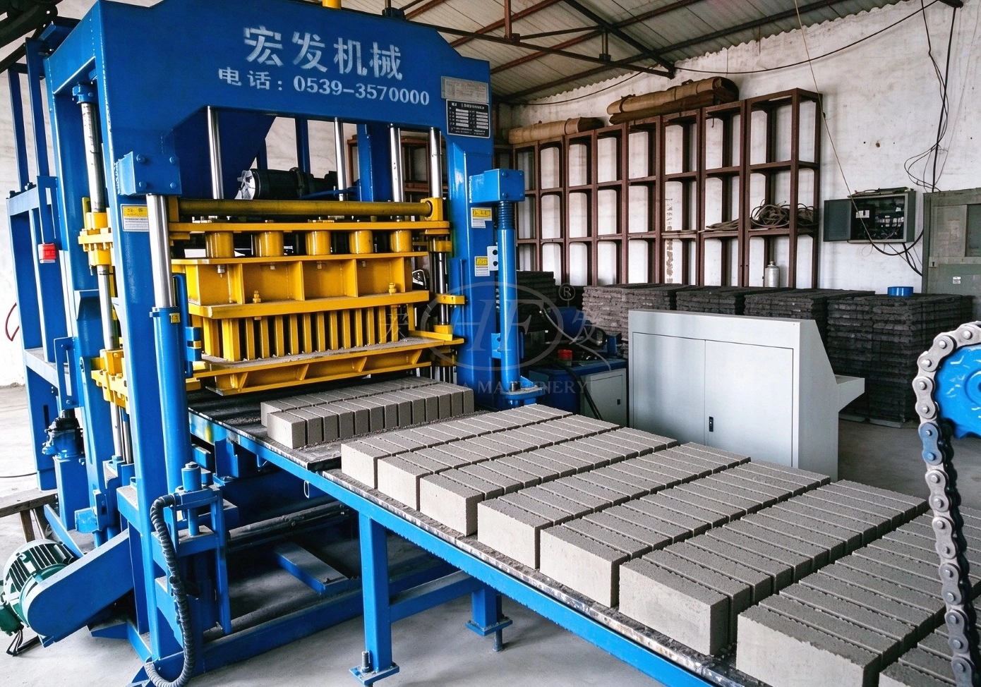 Solid Brick from QT4‑15B Automatic Hydraulic Concrete Brick Making Machine Solid Brick from QT4‑15B Automatic Hydraulic Concrete Brick Making Machine