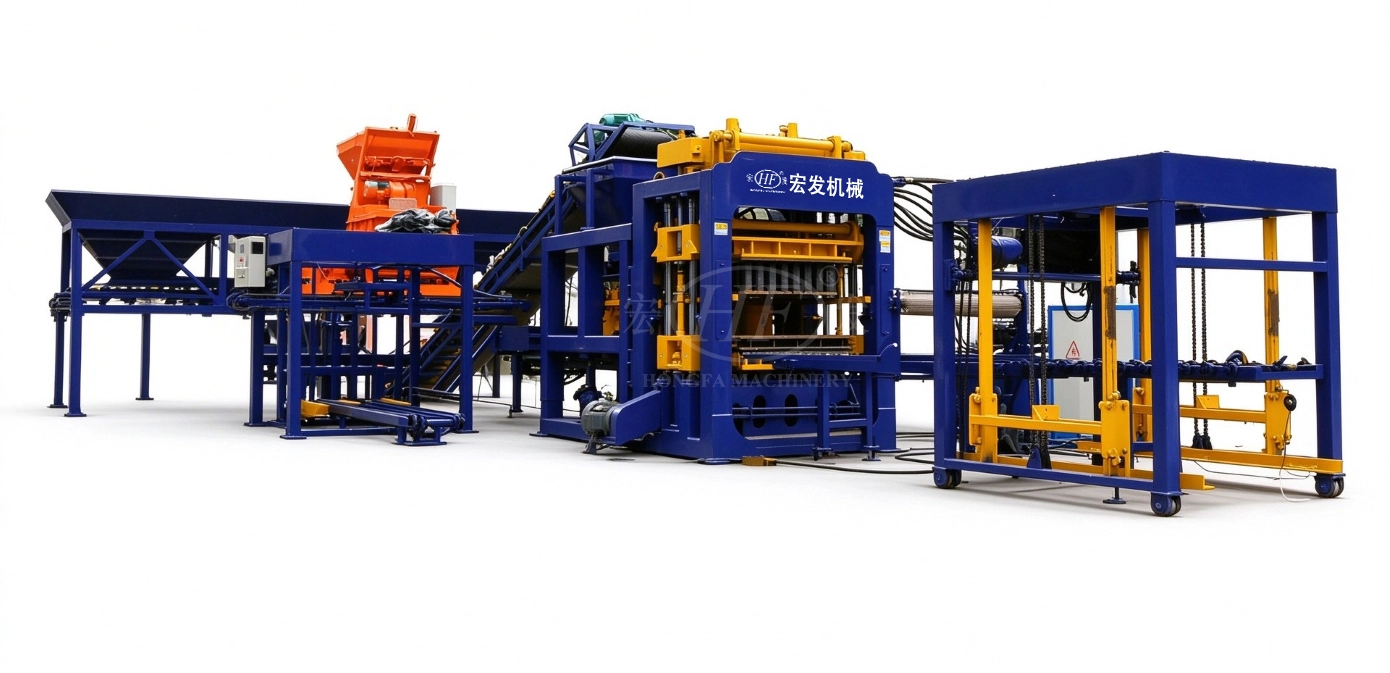 QT12-15 Automatic Concrete Brick Production Line